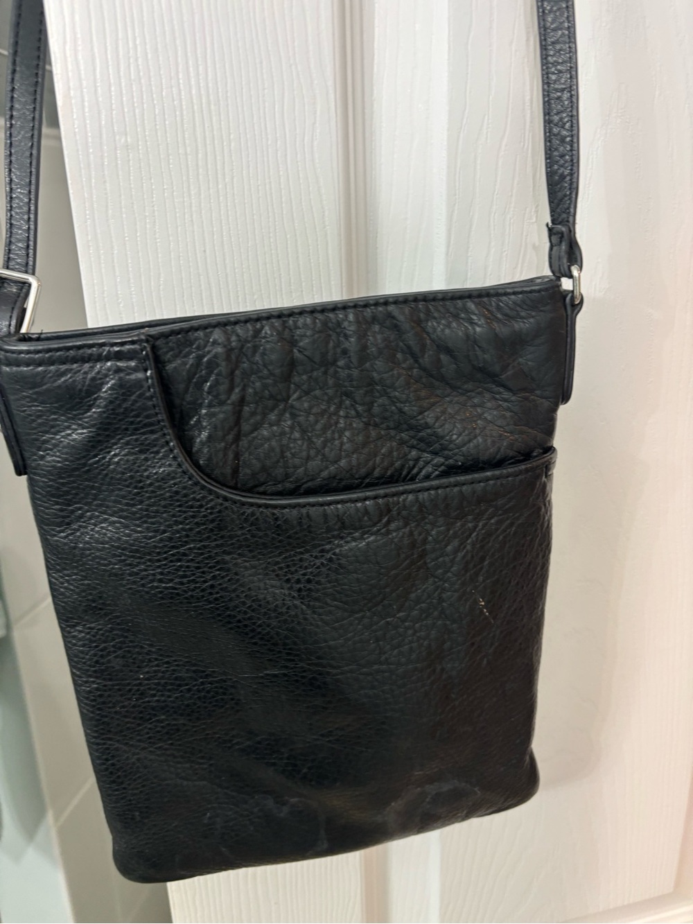 margot Black Leather Crossbody Bag